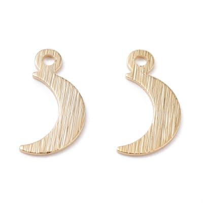 Dije colgante luna 11.5 mm baño de oro / unidad