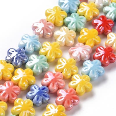 Pasador flor 17.5 mm porcelana / unidad