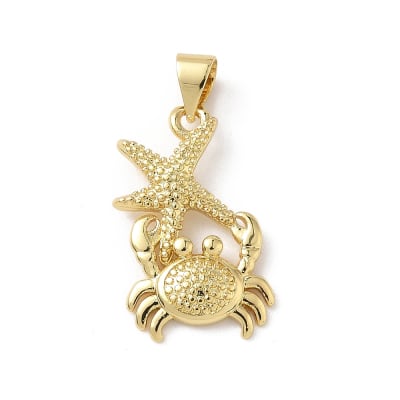 Dije colgante estrella de mar cangrejo verano baño de oro / unidad