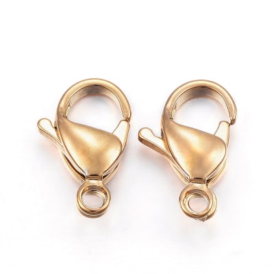 Broche pico loro 13 mm acero dorado / unidad