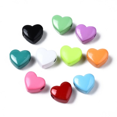 Pasadores multicolor corazón 10 mm latón pintado / unidad