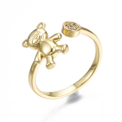 Anillo ajustable osito bear baño de oro / unidad