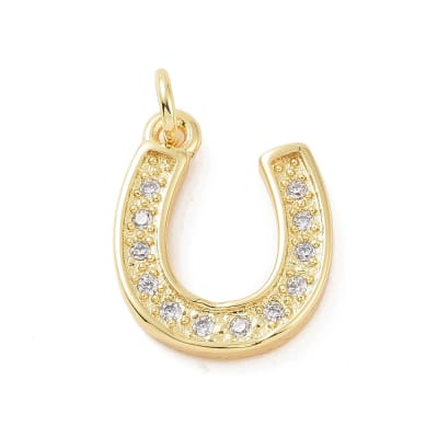 Dije colgante herradura amuleto suerte 15 mm zircón latón / unidad
