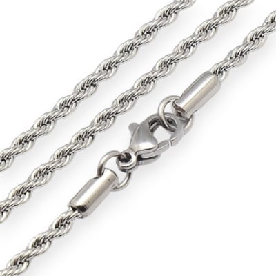 Cadena armada tourbillón de cuerda rope chain acero 3 mm / unidad