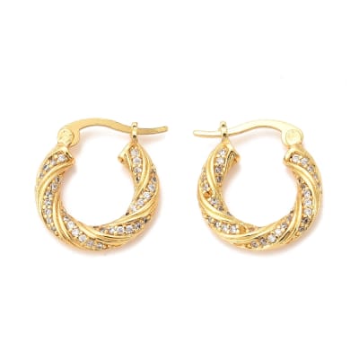 Aros argollas aretes baño de oro platino torneadas / par