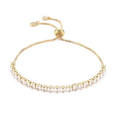 Pulsera ajustable de zircón baño de oro / unidad