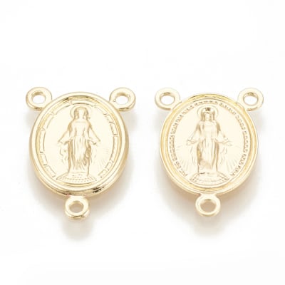 Dije vitela centro rosario virgen baño de oro / unidad