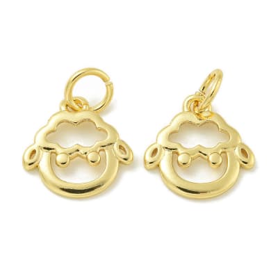 Dije colgante oveja 11.5 mm baño de oro / unidad