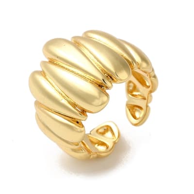 Anillo ajustable cinta de gotas baño de oro / unidad