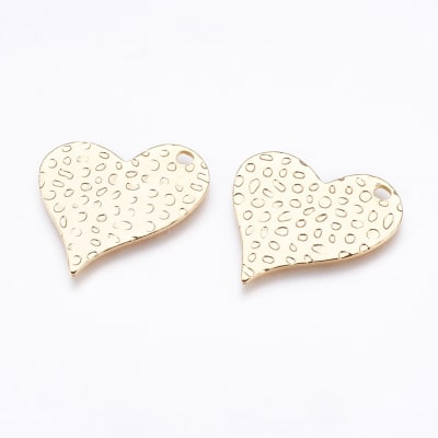 Maxi Dije colgante corazón 27 mm baño oro / unidad