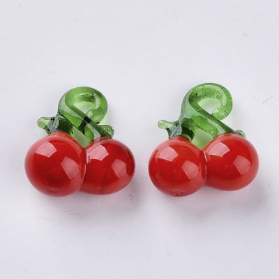 Dije colgante cereza guinda 17 mm murano / unidad