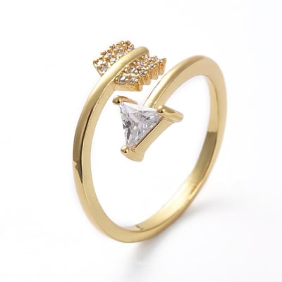 Anillo ajustable flecha baño de oro / unidad