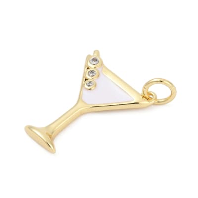 Dije colgante copa de martini baño oro zircón / unidad