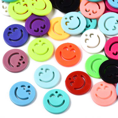 Dije colgante Caritas acrílicas multicolor 20 mm / 10 uds