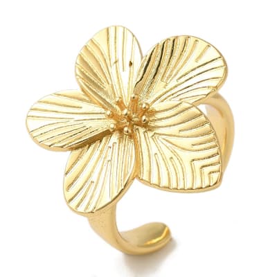 Anillo ajustable Maxi Flor 24 mm baño oro / unidad