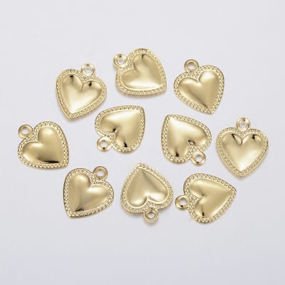 Dije colgante mini corazón ostra acero / unidad