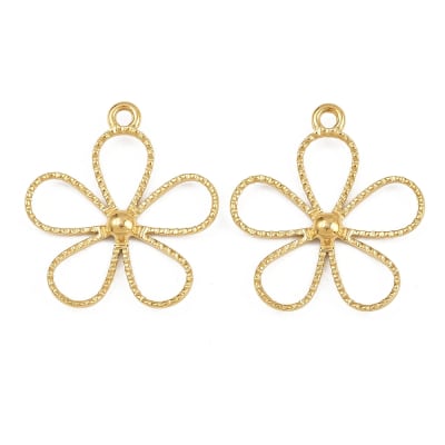 Maxi dije colgante silueta flor 34 mm acero / unidad