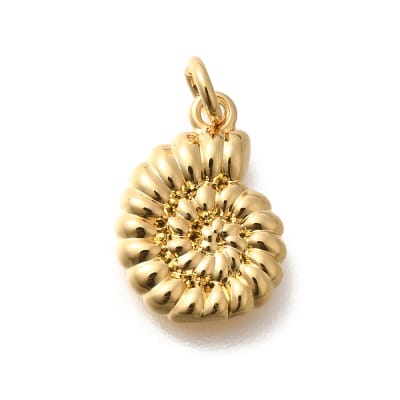 Dije colgante concha caracol terrestre 13.5 mm baño oro / unidad