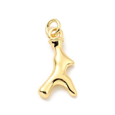 Dije colgante forma coral mar 17.5 mm baño de oro / unidad