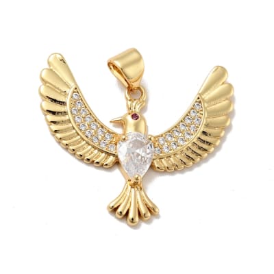 Dije colgante pajaro ave fénix baño de oro zircón / unidad