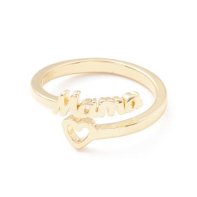 Anillo ajustable mamá baño de oro / unidad