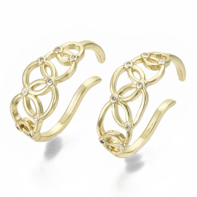 Ear cuff aros solitarios burbujas baño de oro / unidad