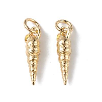 Dije colgante concha mar caracol torre 16 mm baño de oro / unidad
