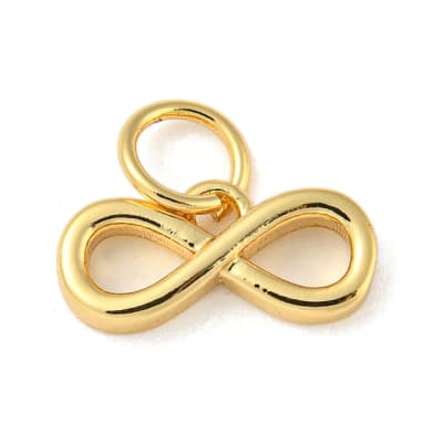 Dije colgante infinito 11.5 mm baño oro / unidad