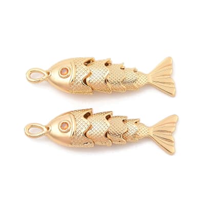 Maxi dije colgante pez 33 mm verano baño de oro / unidad