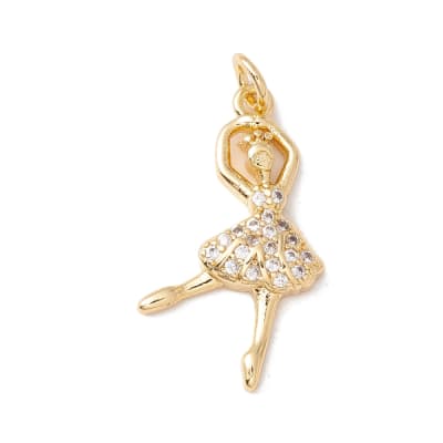 Dije colgante bailarina ballet 25.5 mm baño oro / unidad