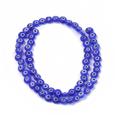Ojo turco plano 6 mm nazar protección azul