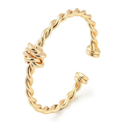 Anillo ajustable torcido con nudo baño de oro platino / unidad