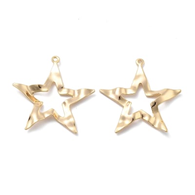 Maxi Dije colgante estrella 31.5 mm baño oro / unidad