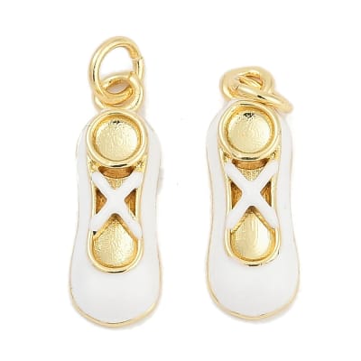 Dije colgante esmaltado zapatilla blanca ballet bailarina  / unidad