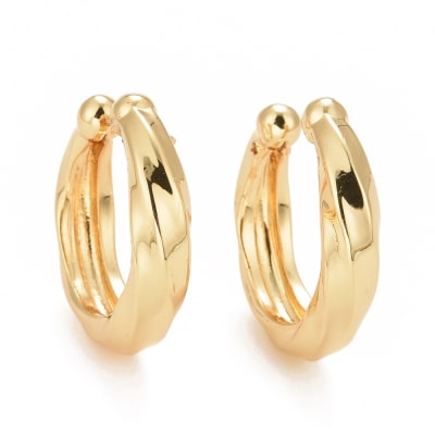 Ear cuff solitarios elegante grueso chunky baño de oro / unidad