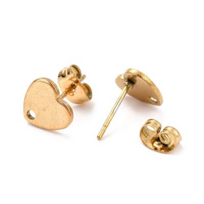 Base de aros topito corazón 12 mm acero / Par