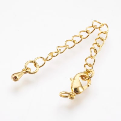 Cadena extensión alargador con broche baño de oro / unidad