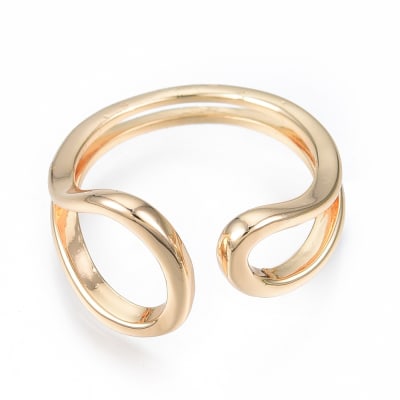 Anillo ajustable minimalista lágrima baño de oro / unidad