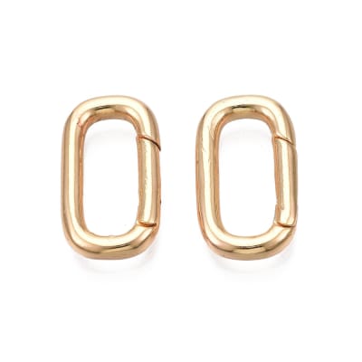 Anillo Aro cerrado con cierre resorte 18x10 mm baño oro / unidad