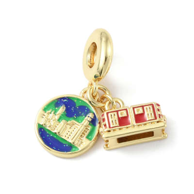 Colgante europeo charm viaje travel dije baño de oro / unidad