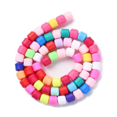Sarta cuentas cilindro arcilla polimérica multicolor fimo 6 mm / tira