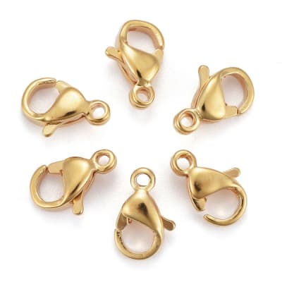 Broche pico loro 9 mm acero dorado / unidad