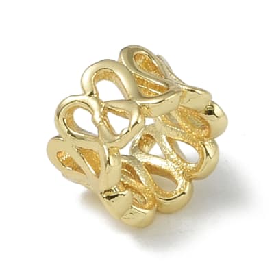 Cuenta pasador estilo europeo curvas 8.5 mm baño de oro / unidad