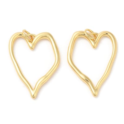 Dije colgante silueta de corazón 25.5 mm baño oro / unidad