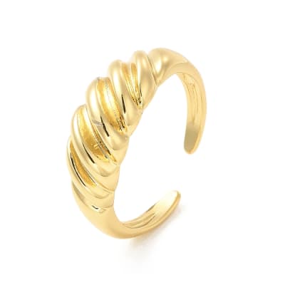 Anillo ajustable croissant baño de oro / unidad