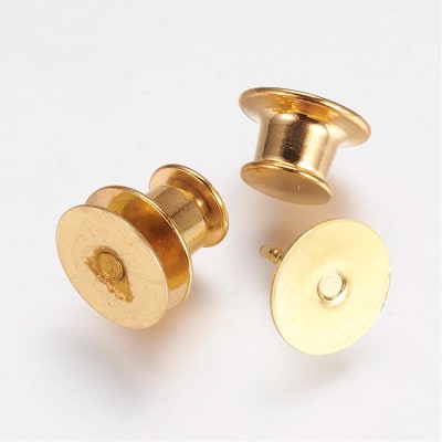 Base para Pin traje de solapa redondo 10 mm baño de oro / set