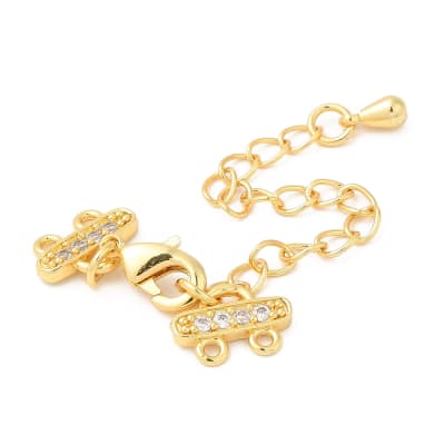 Set Terminal araña con broche y alargador baño oro / par