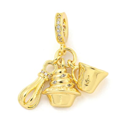 Colgante europeo charm repostería baño de oro / unidad
