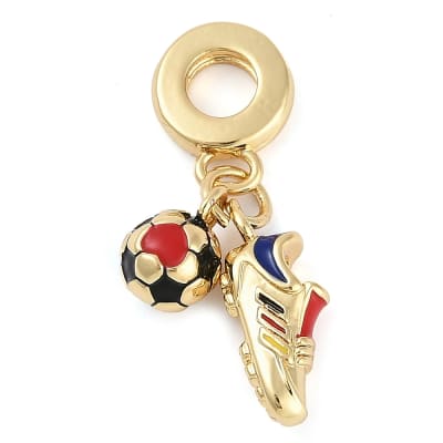 Colgante europeo charm futbol balón zapatilla baño oro / unidad