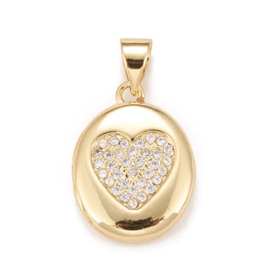 Relicario foto portafoto Corazón estrella Zircón / unidad